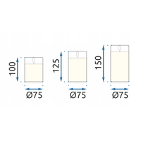 LED sviečka v skle - 12x7.5 cm - teplá biela