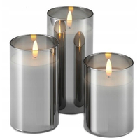 LED sviečka v skle - 12x7.5 cm - teplá biela