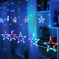 Vianočná svietiaca reťaz - hviezdy - 138 LED RGB - 250x110 cm s diaľkovým ovládaním