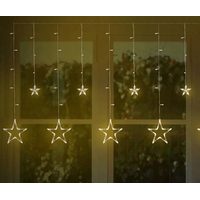 Vianočná svietiaca reťaz - hviezdy - 92 LED teplá biela - 250x110 cm s diaľkovým ovládaním