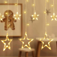 Vianočná svietiaca reťaz - hviezdy - 92 LED teplá biela - 250x110 cm s diaľkovým ovládaním