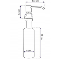 Okrúhly dávkovač REA 250 ml na zabudovanie do drezu - brúsený zlatý