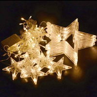 Vianočná svietiaca reťaz - hviezdy - 138 LED teplá biela - 250x110 cm s diaľkovým ovládaním