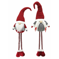 Vianočný škriatok s vrkôčiky 130 cm - šedý - výškovo nastaviteľný