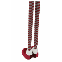 Vianočný škriatok s vrkôčiky 130 cm - šedý - výškovo nastaviteľný