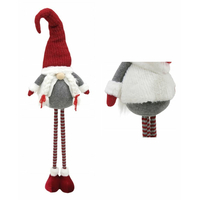 Vianočný škriatok s vrkôčiky 130 cm - šedý - výškovo nastaviteľný