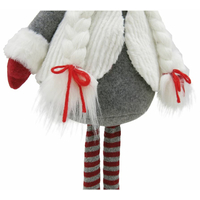 Vianočný škriatok s vrkôčiky 130 cm - šedý - výškovo nastaviteľný