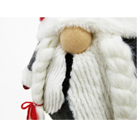 Vianočný škriatok s vrkôčiky 130 cm - šedý - výškovo nastaviteľný