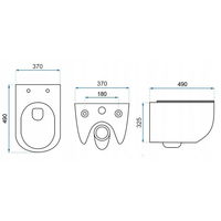 Závesné WC Rea CARTER RIMLESS + Duroplast sedátko slim - biele