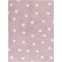Ručne tkaný kusový koberec Polka Dots Pink-White