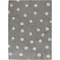 Ručne tkaný kusový koberec Tricolor Polka Dots Grey-Blue