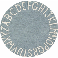 Ručne tkaný kusový koberec Round ABC Vintage Blue-Natural