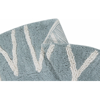 Ručne tkaný kusový koberec Round ABC Vintage Blue-Natural