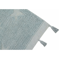 Ručne tkaný kusový koberec Hippy Stars Aqua Blue