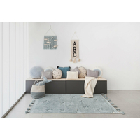 Ručne tkaný kusový koberec Hippy Stars Aqua Blue