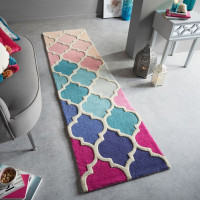 Ručne všívaný kusový koberec Illusion Rosella Pink/Blue