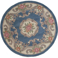 Ručne všívaný kusový koberec Lotus premium Blue circle