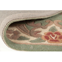 Ručne všívaný kusový koberec Lotus premium Green circle
