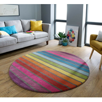 Ručne všívaný kusový koberec Illusion Candy Multi circle