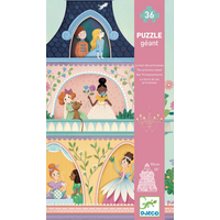 DJECO Podlahové obrysové puzzle Veža princezien 36 dielikov