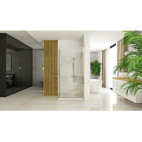 Sprchový kút REA HUGO DOUBLE 90x90 cm - brúsený zlatý