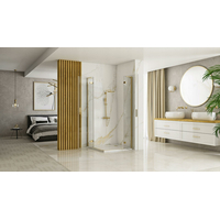 Sprchový kút REA HUGO DOUBLE 90x90 cm - brúsený zlatý