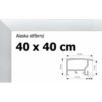 BFHM Alaska hliníkový rám 40x40cm - strieborný
