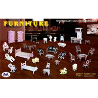 WOODEN TOY , WCK 3D puzzle Mini nábytok farebný