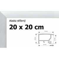 BFHM Alaska hliníkový rám 20x20cm - strieborný