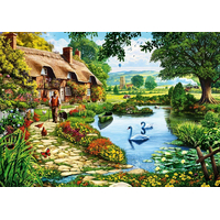 BLUEBIRD Puzzle Chalúpka pri rybníku 1000 dielikov