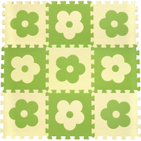 Penové BABY puzzle Zelené kvietky B (29,5x29,5)