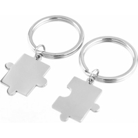 Oceľové prívesky na kľúče Puzzle 2ks