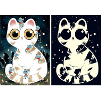 DJECO Svietiace puzzle Maznavé mačky 50 dielikov