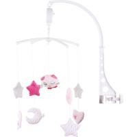 CHIPOLINO Hudobný závesný kolotoč Ružová malá sovička