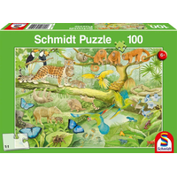 SCHMIDT Puzzle Zvieratá v džungli 100 dielikov