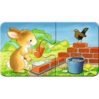 RAVENSBURGER Moje prvé puzzle Zvieratká na stavbe 9x2 dielikov