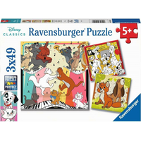RAVENSBURGER Puzzle Disney Classics: Zvieratká v dobrej nálade 3x49 dielikov
