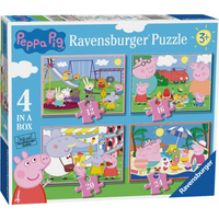 RAVENSBURGER Puzzle Prasiatko Peppa: Zábavné dni 4v1 (12,16,20,24 dielikov)