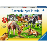 RAVENSBURGER Puzzle Šťastné kone 60 dielikov