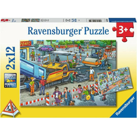 RAVENSBURGER Puzzle Stavebné práce 2x12 dielikov