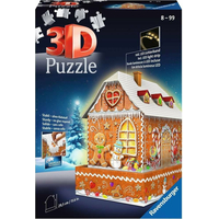 RAVENSBURGER Svietiace 3D puzzle Nočná edícia Perníková chalúpka 216 dielikov