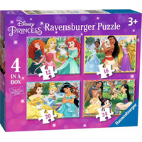 RAVENSBURGER Puzzle Disney Princezné 4v1 (12, 16, 20, 24 dielikov)