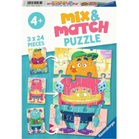 RAVENSBURGER Puzzle Mix&Match: Legrační príšera 3x24 dielikov