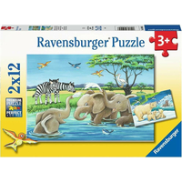 RAVENSBURGER Puzzle Mláďatá zvierat 2x12 dielikov