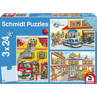 SCHMIDT Puzzle Polícia, hasiči, záchranári 3x24 dielikov