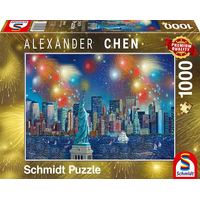 SCHMIDT Puzzle Socha Slobody s ohňostrojom 1000 dielikov