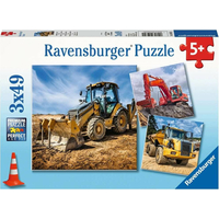 RAVENSBURGER Puzzle Stavebné stroje 3x49 dielikov