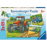 RAVENSBURGER Puzzle Poľnohospodárske stroje 3x49 dielikov