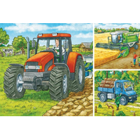 RAVENSBURGER Puzzle Poľnohospodárske stroje 3x49 dielikov