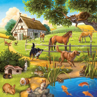 RAVENSBURGER Puzzle Zvieratá v lese, ZOO a na statku 3x49 dielikov
